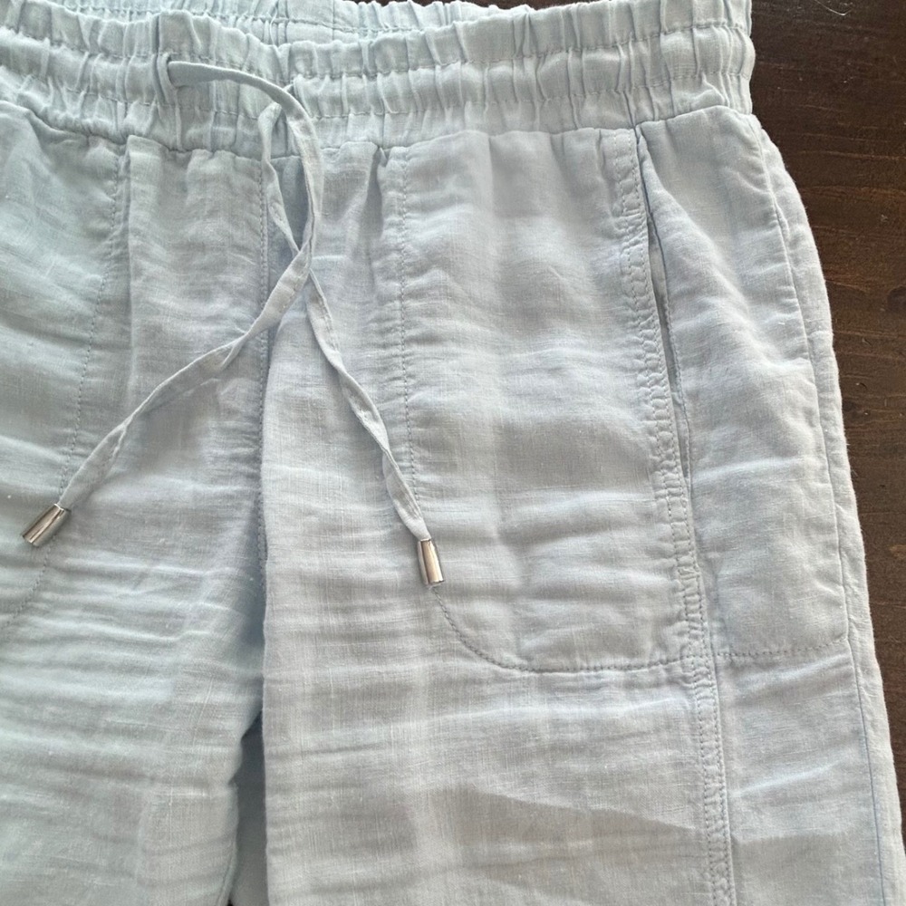 Dolcezza‎ 100% Linen Drawstring Waist Pants Lightweight Casual Blue Size Small - Picture 3 of 6